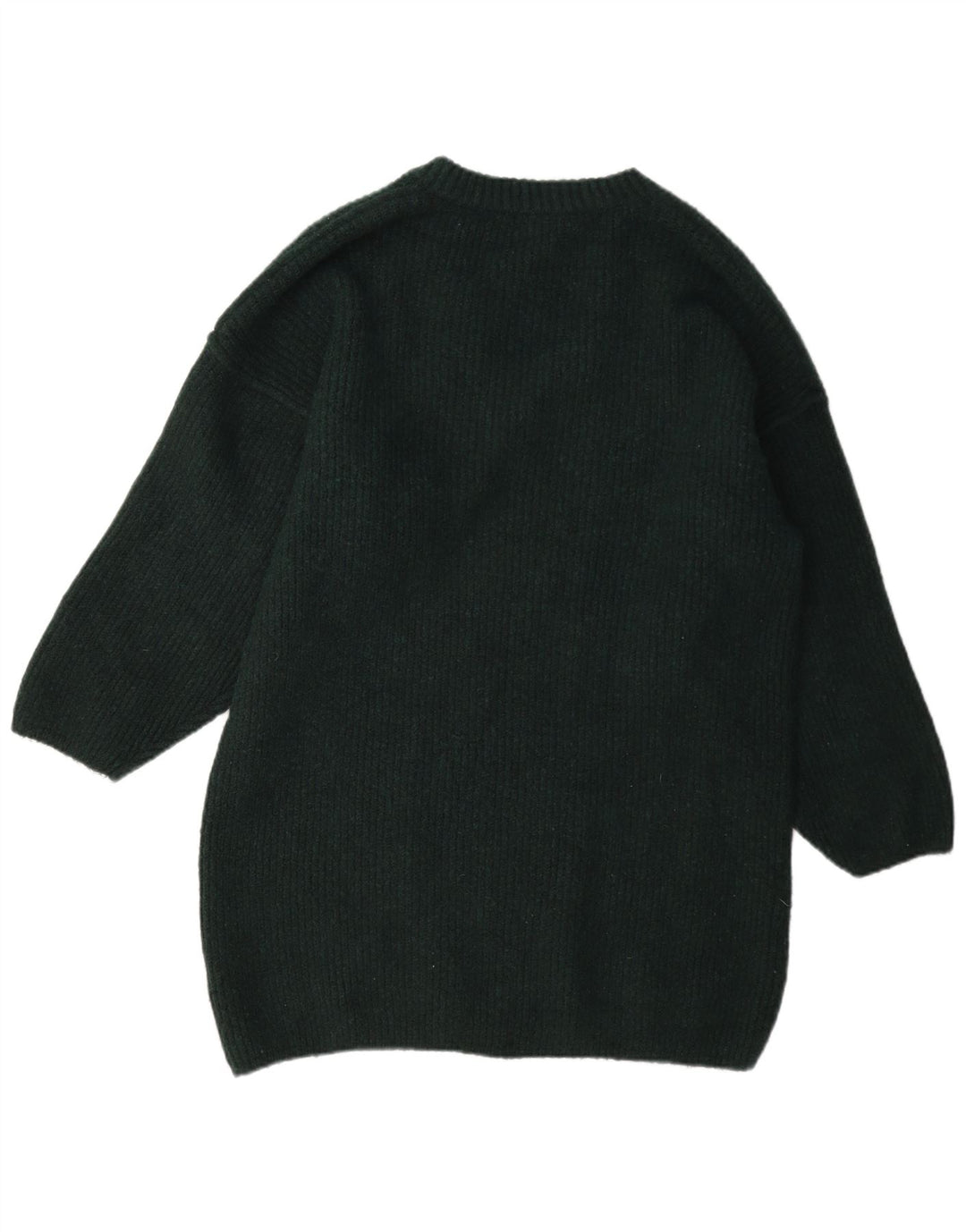 Topshop Dame Longline V-hals sweater UK 14 Medium Green Polyester