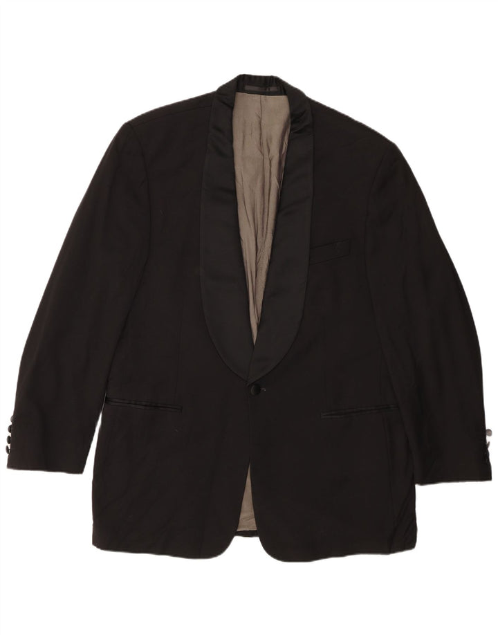 Hugo Boss Herre 1 Knap Blazer Jakke IT 52 XL Sort Uld