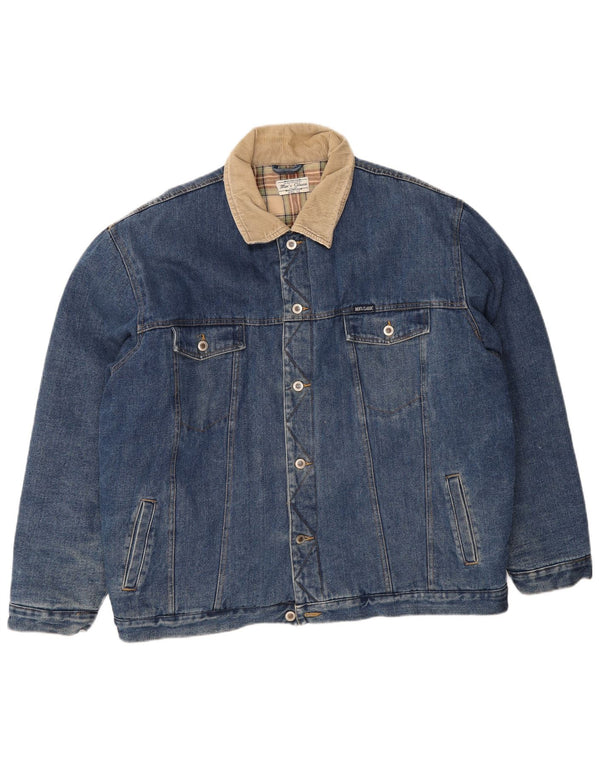 Vintage Herre Sherpa Denimjakke UK 44 2XL Blå Bomuld