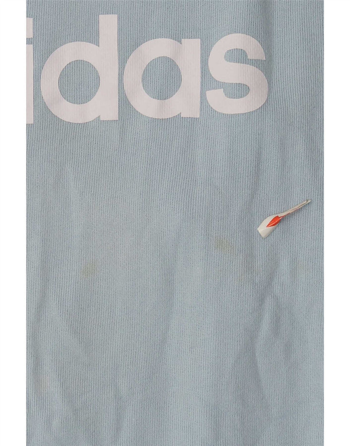 Adidas Dame Grafisk Oversized Sweatshirt Jumper UK 8 Lille Blå Bomuld