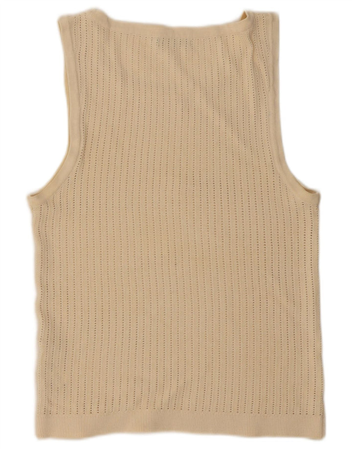 Zara Damevest Top UK 14 Large Beige Viscose