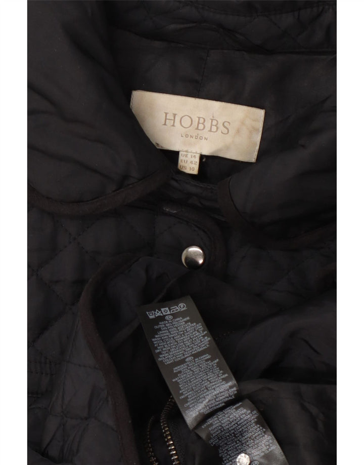 Hobbs Quiltet overfrakke til kvinder UK 14 Medium Sort Polyamid