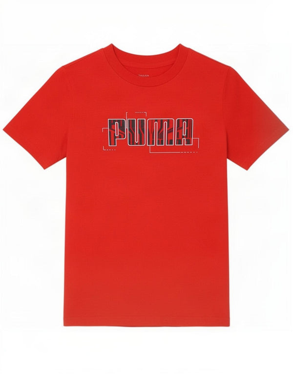 Puma drenge grafisk t-shirt top 11-12 år rød bomuld
