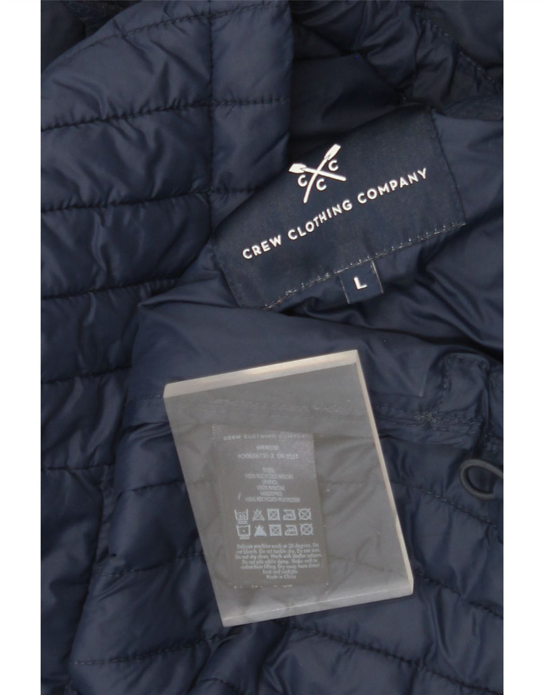 J. CREW Herre hættepolstret jakke UK 40 Stor marineblå nylon