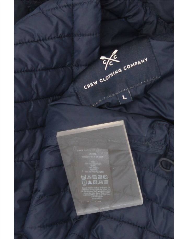 J. CREW Herre hættepolstret jakke UK 40 Stor marineblå nylon