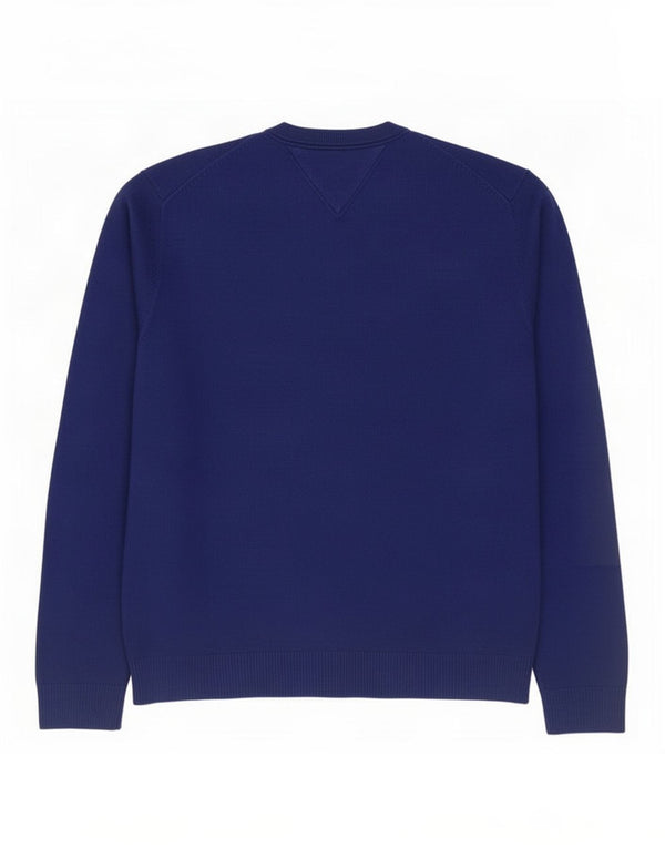 Tommy Hilfiger Mens V-Neck Jumper Sweater Large Navy Blue Cotton