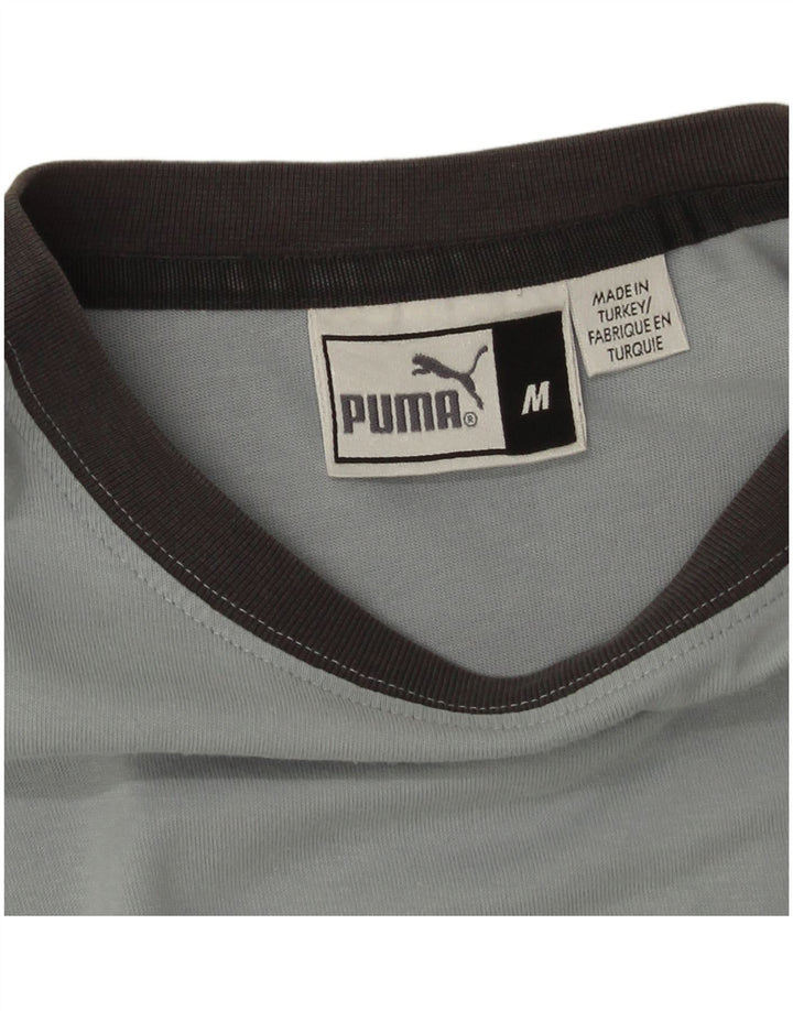 Puma Grafisk T-Shirt Top UK 14 Medium Blue Colourblock