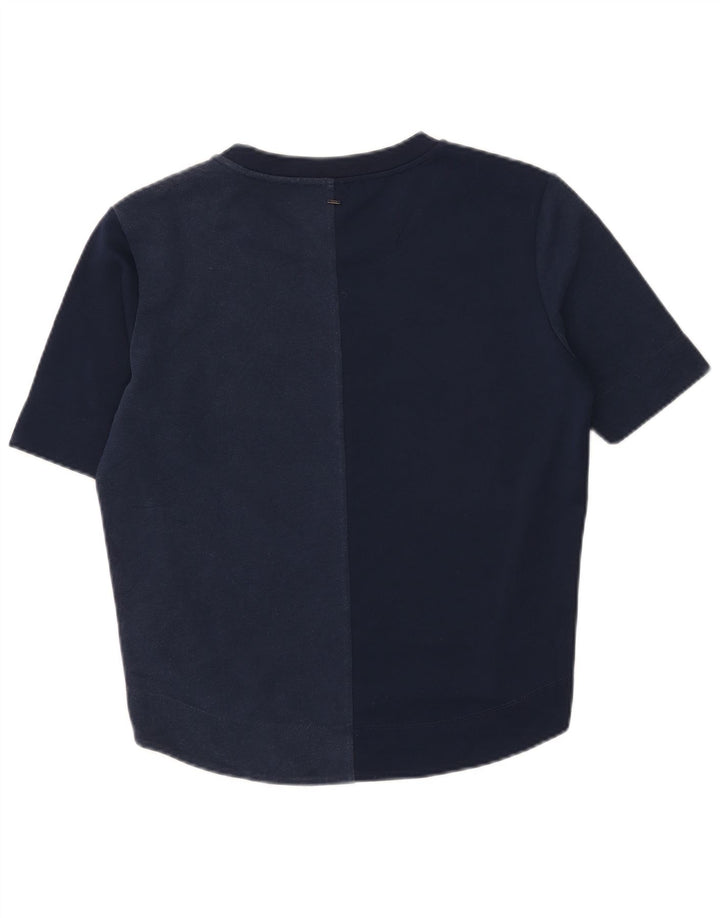 G-Star Dame Oversized T-Shirt Top UK 10 Small Navy Blue Polyester