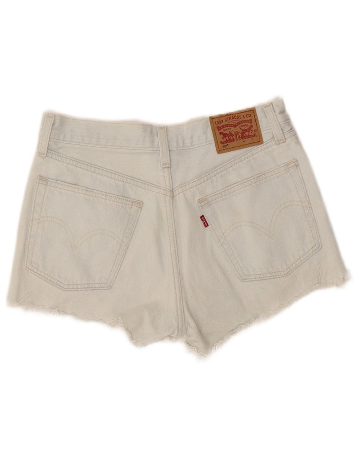 Levi's Womens 501 Distressed Denim Shorts W26 Små blå bomuld