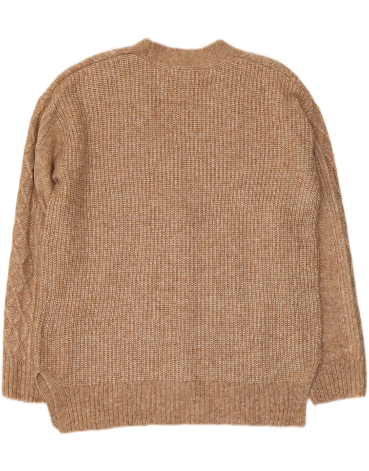 MARKS & SPENCER Womens Cardigan Sweater UK 14 Medium Beige Acrylic