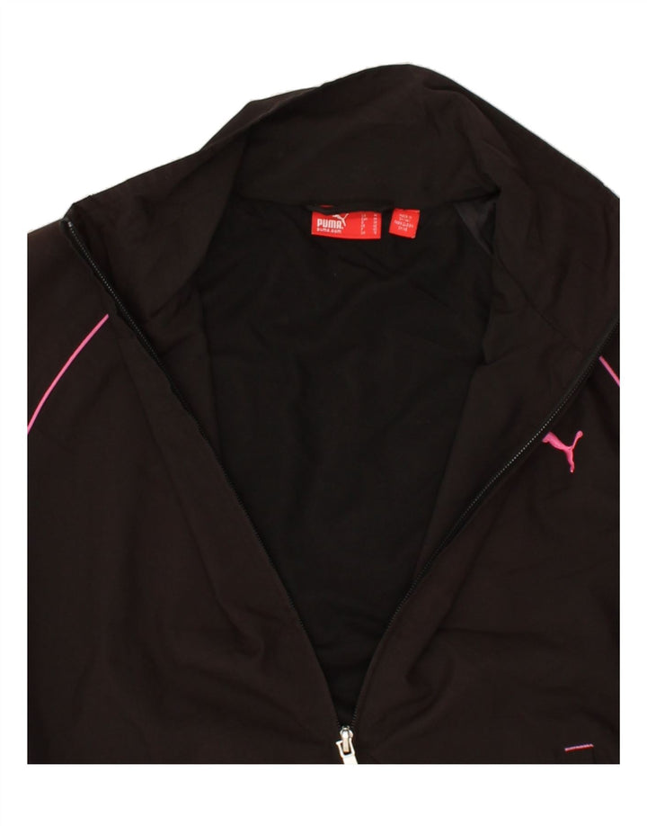 PUMA Womens Tracksuit Top Jacket UK 12 Medium Black | Vintage Puma | Thrift | Second-Hand Puma | Used Clothing | Messina Hembry 