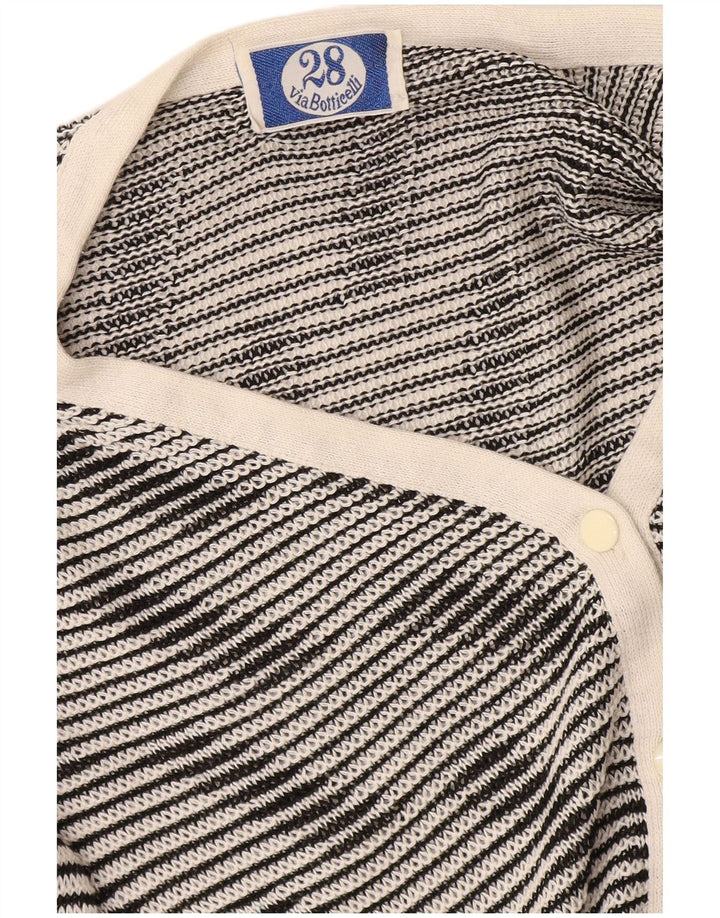 Vintage dame cardigan sweater UK 10 Lille sort stribet