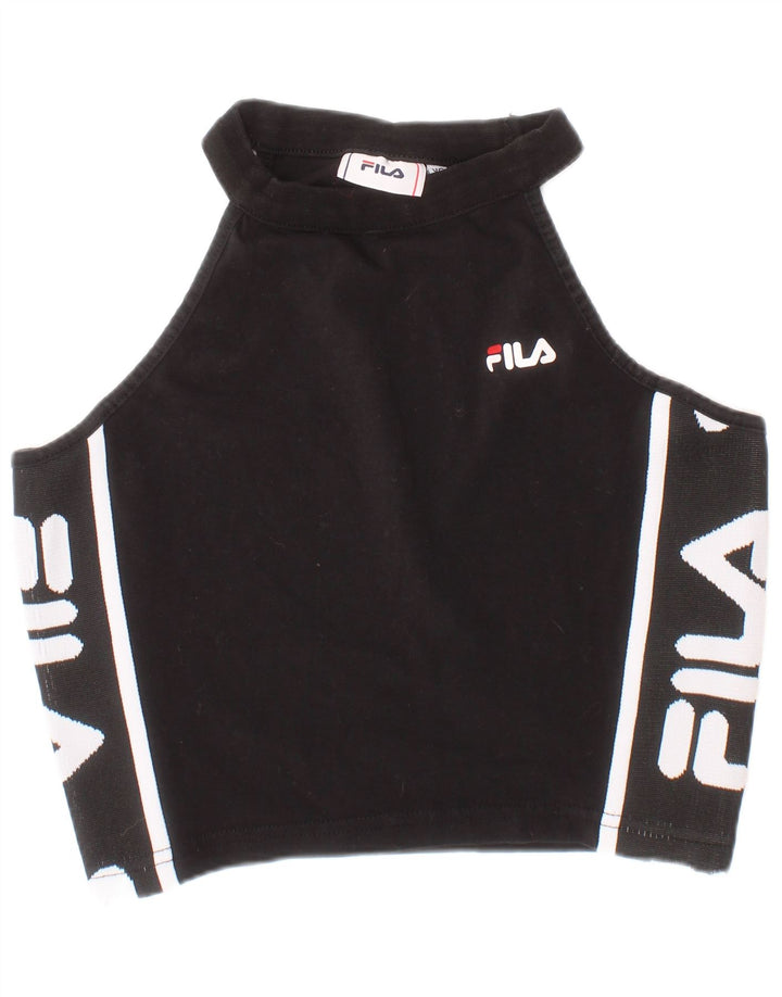 Fila Graphic Crop Top til kvinder XS Sort bomuld