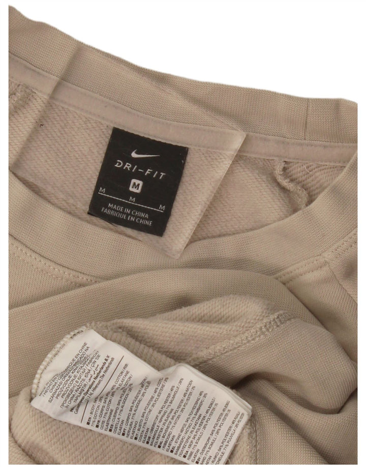 Nike Dame Dri Fit Graphic Oversized Sweatshirt Jumper UK 14 Medium Grey