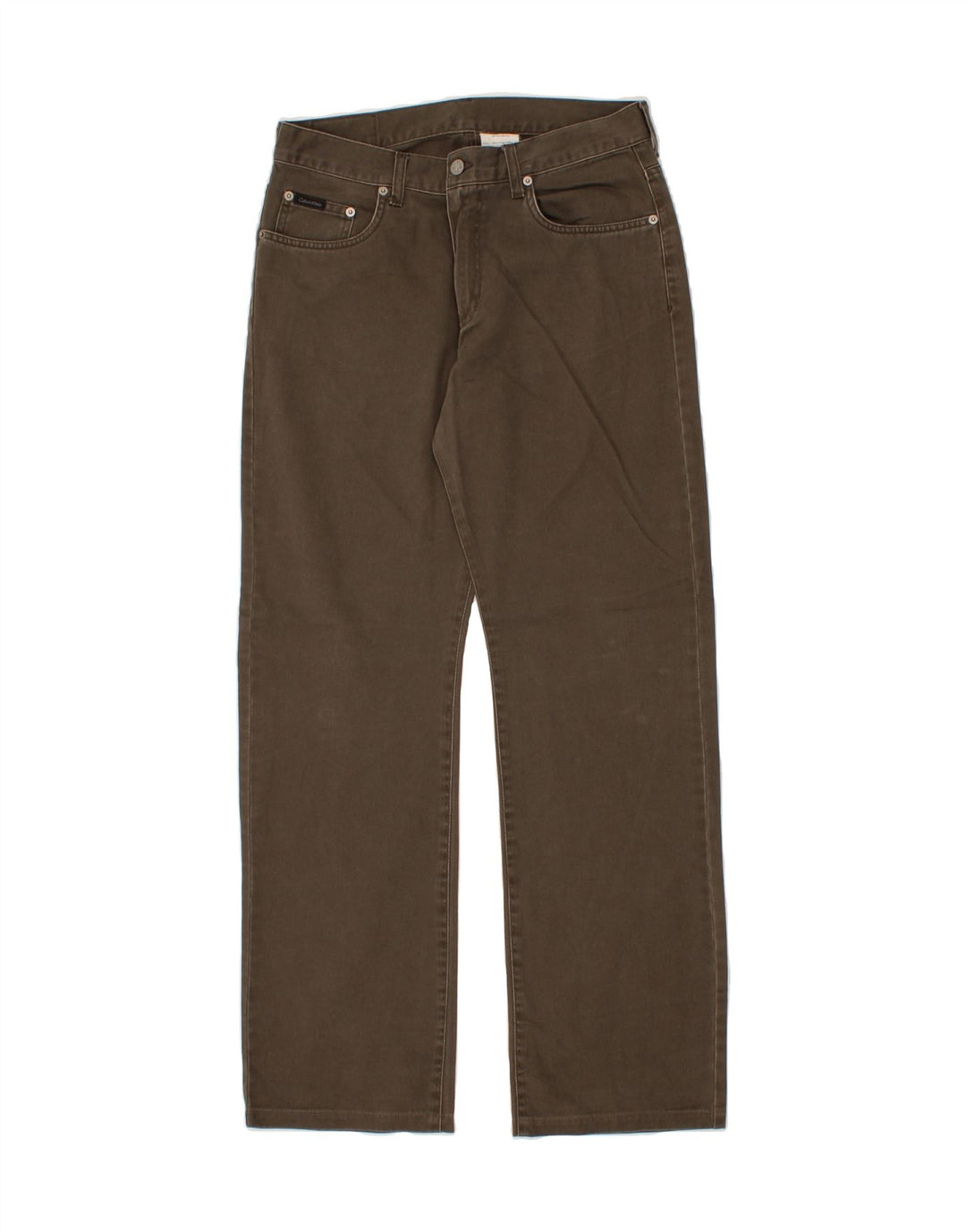 CALVIN KLEIN Straight jeans til mænd W32 L31 Khaki Bomuld