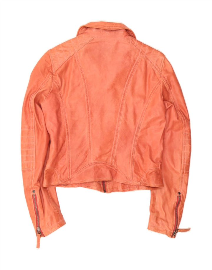 GIPSY Womens Crop Leather Jacket UK 10 Small Red Leather Vintage Gipsy and Second-Hand Gipsy from Messina Hembry 