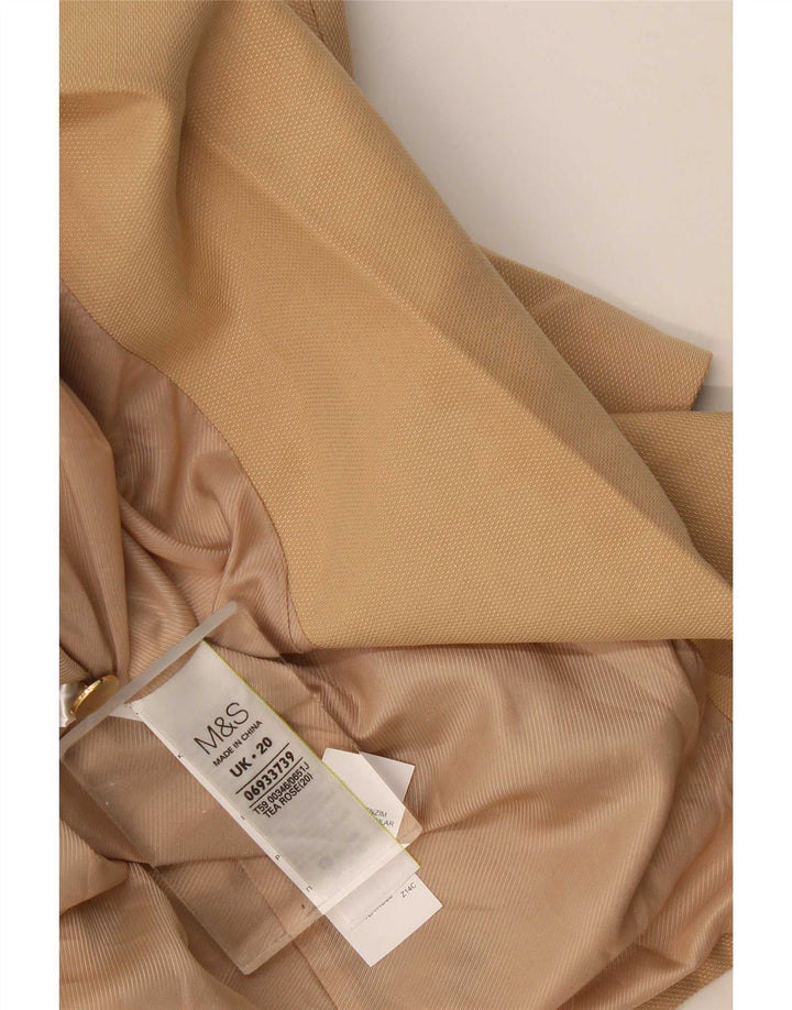 Marks & Spencer Dame 3/4 ærmet åben blazerjakke UK 20 2XL Beige