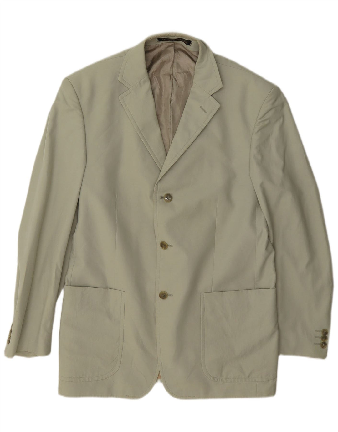 Marks & Spencer Herre 3-knaps blazerjakke UK 40 Medium Beige Bomuld