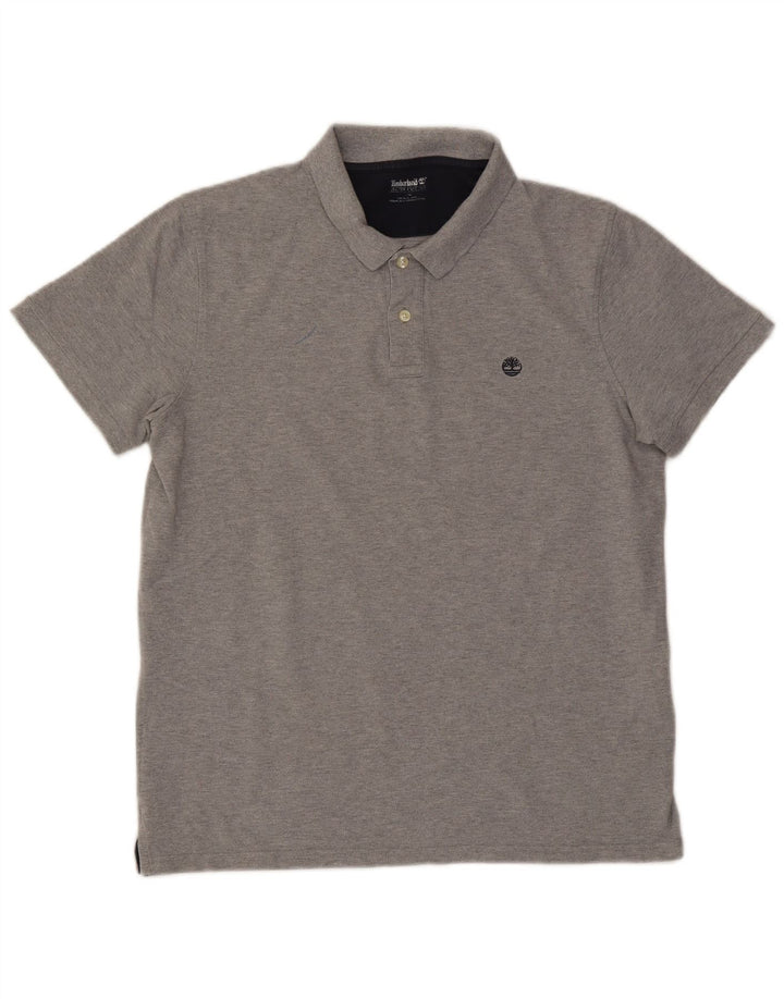 Timberland herre poloshirt, stor grå bomuld