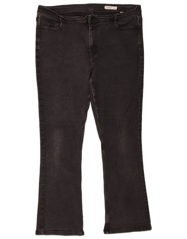 Marks & Spencer Womens Slim Bootcut Jeans UK 18 XL W40 L28 Black Cotton