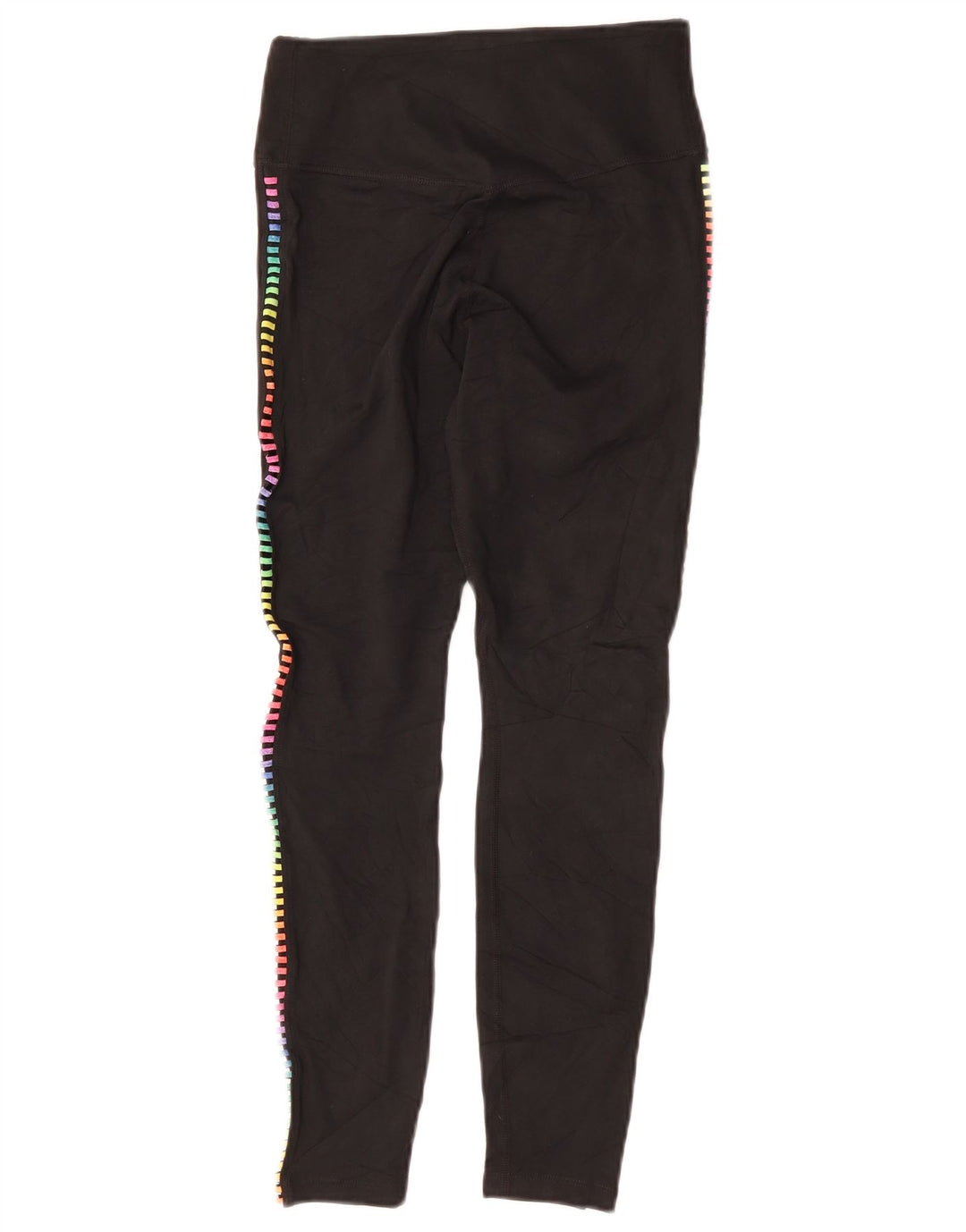 Nike Dame Dri Fit Leggings UK 8 Small Black Geometric Polyester