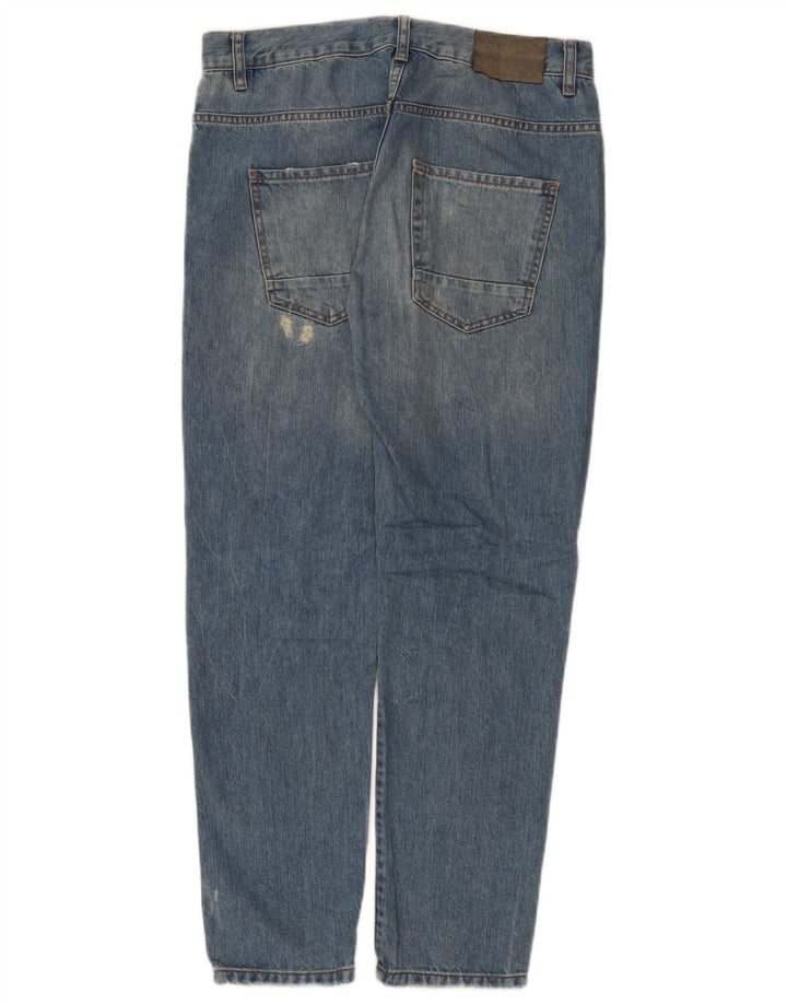 Zara Herre Distressed Slim Jeans EU 40 Medium W31 L28 Blå