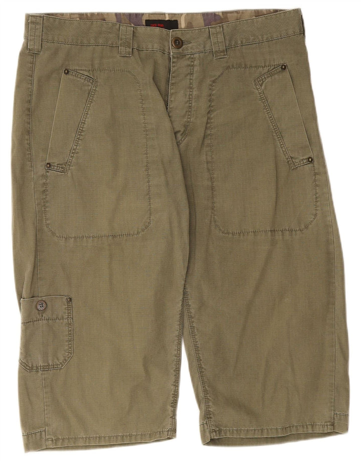 ZARA Herre Cargo Shorts EU 46 XL W36 Khaki Bomuld