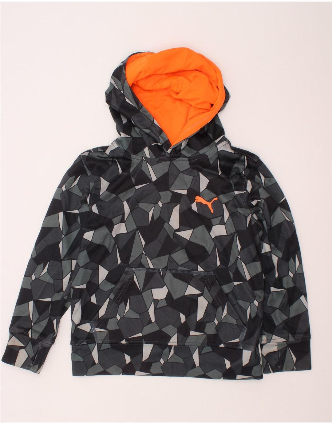 PUMA hættetrøje til drenge 7-8 år Lille Grå Geometrisk Polyester
