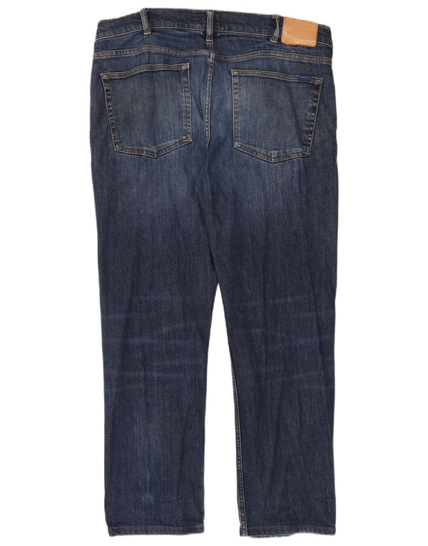 Gant Herre Regular Straight Jeans W36 L32 Blå Bomuld