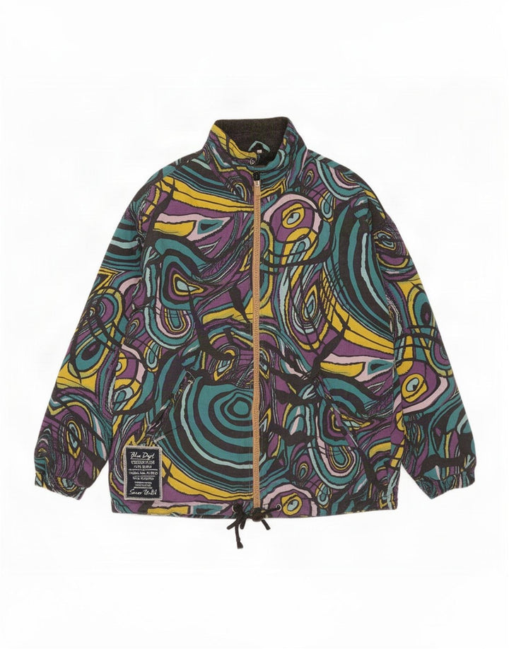 Vintage Herre abstrakt mønster vindjakke UK 38 Medium Flerfarvet