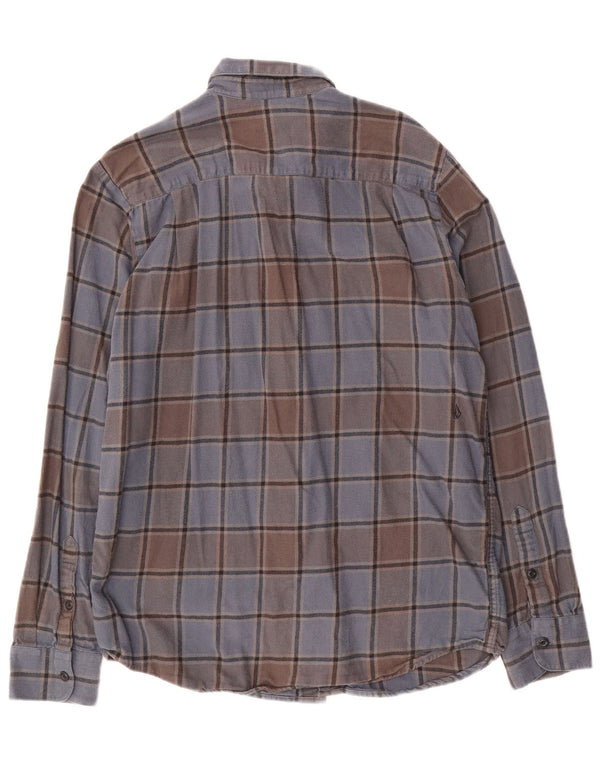 Volcom Herre Modern Fit Flanellskjorte Stor Blå Plaid Bomuld