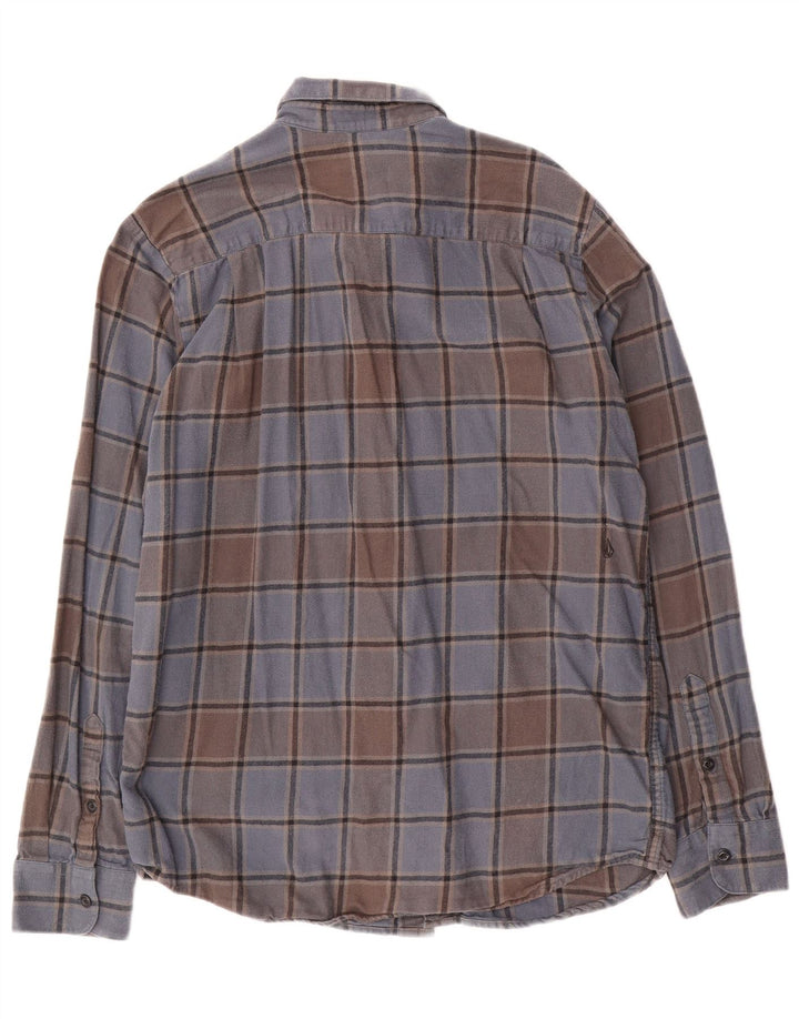 Volcom Herre Modern Fit Flanellskjorte Stor Blå Plaid Bomuld