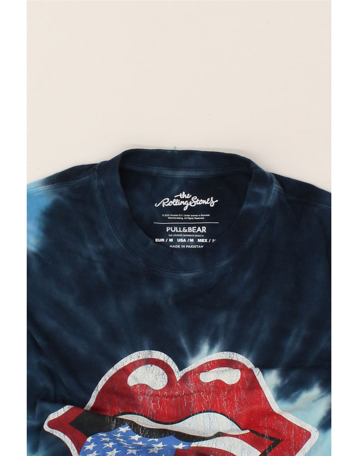 PULL & BEAR Mens Graphic T-Shirt Top Medium Blue Tie Dye Vintage Pull & Bear and Second-Hand Pull & Bear from Messina Hembry 