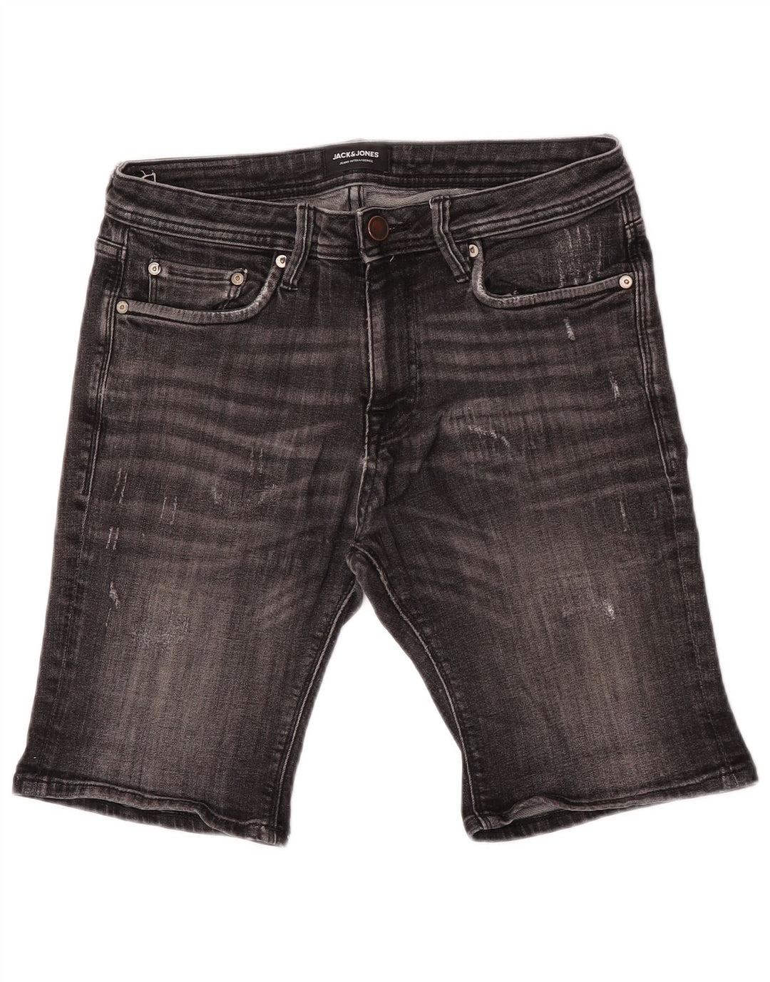 Jack & Jones Distressed denimshorts til mænd Små W30 grå bomuld