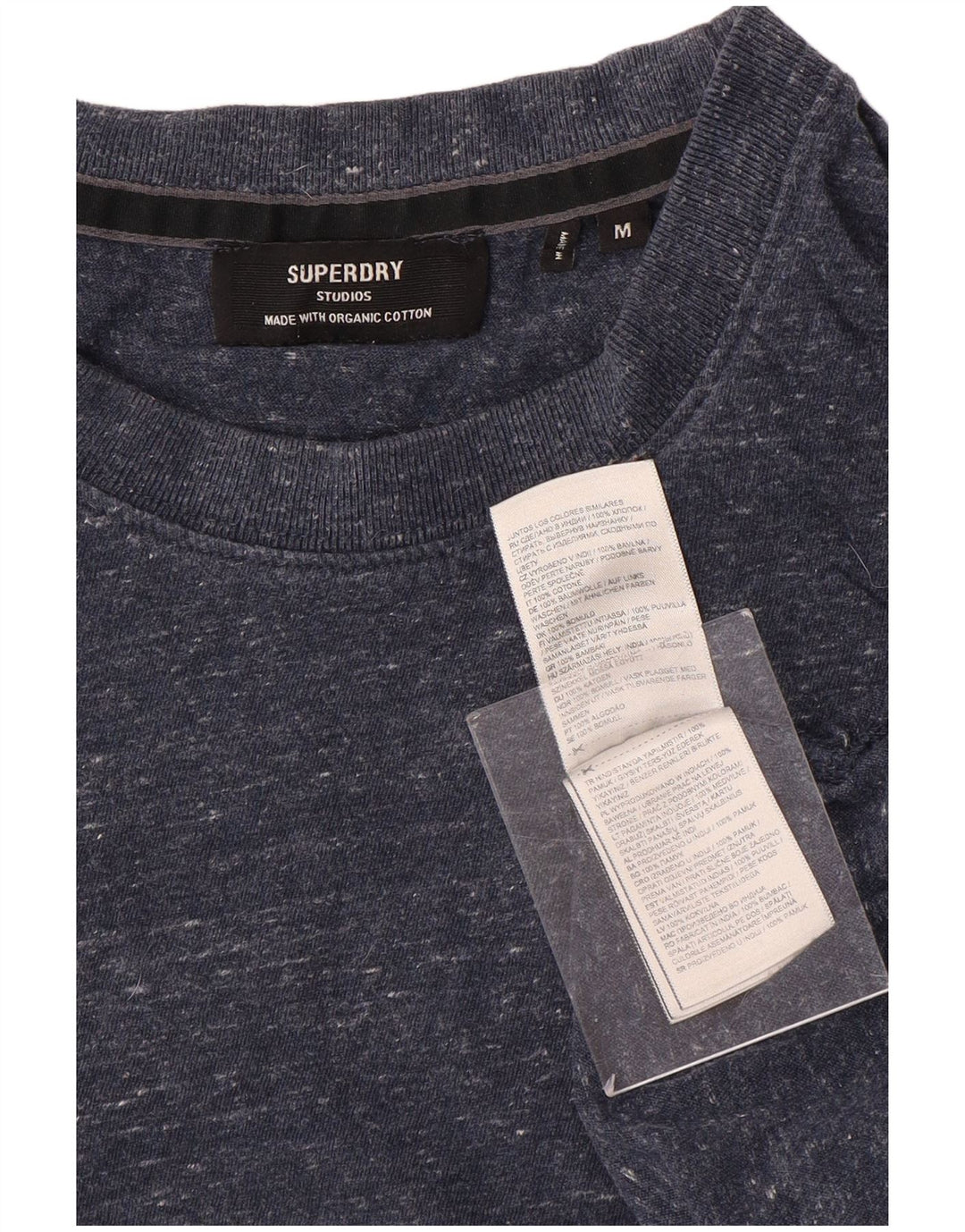 Superdry Herre T-shirt Top Medium Navyblå Flecked Bomuld
