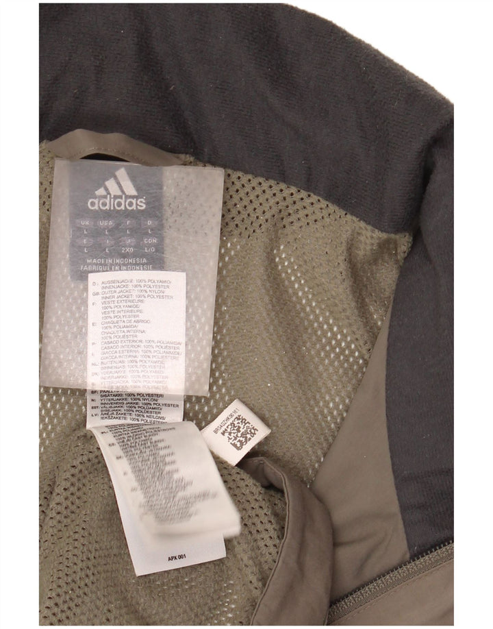 Adidas Regnjakke til mænd UK 40 Stor Khaki Nylon