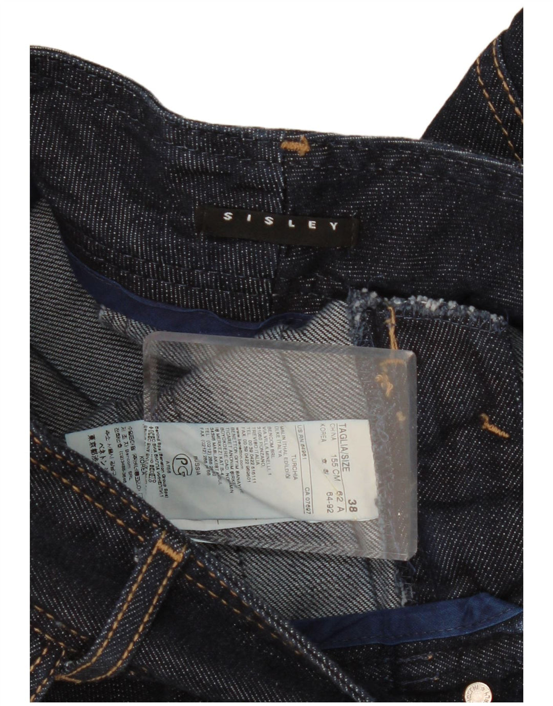 SISLEY Dame Mini Denim Nederdel EU 38 Medium W30 Marineblå Bomuld