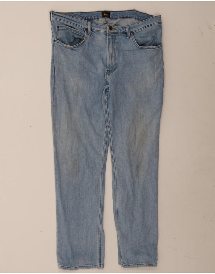 Lee Mens Brooklyn Straight Jeans W36 L30 Blå Bomuld