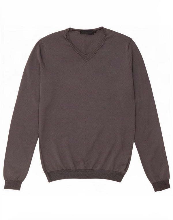 Calvin Klein Jeans Herre V-hals sweater Medium Grå Uld