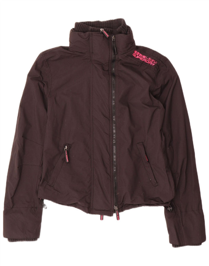 Superdry Windcheater Graphic Windbreaker Jacket UK 12 Medium Sort