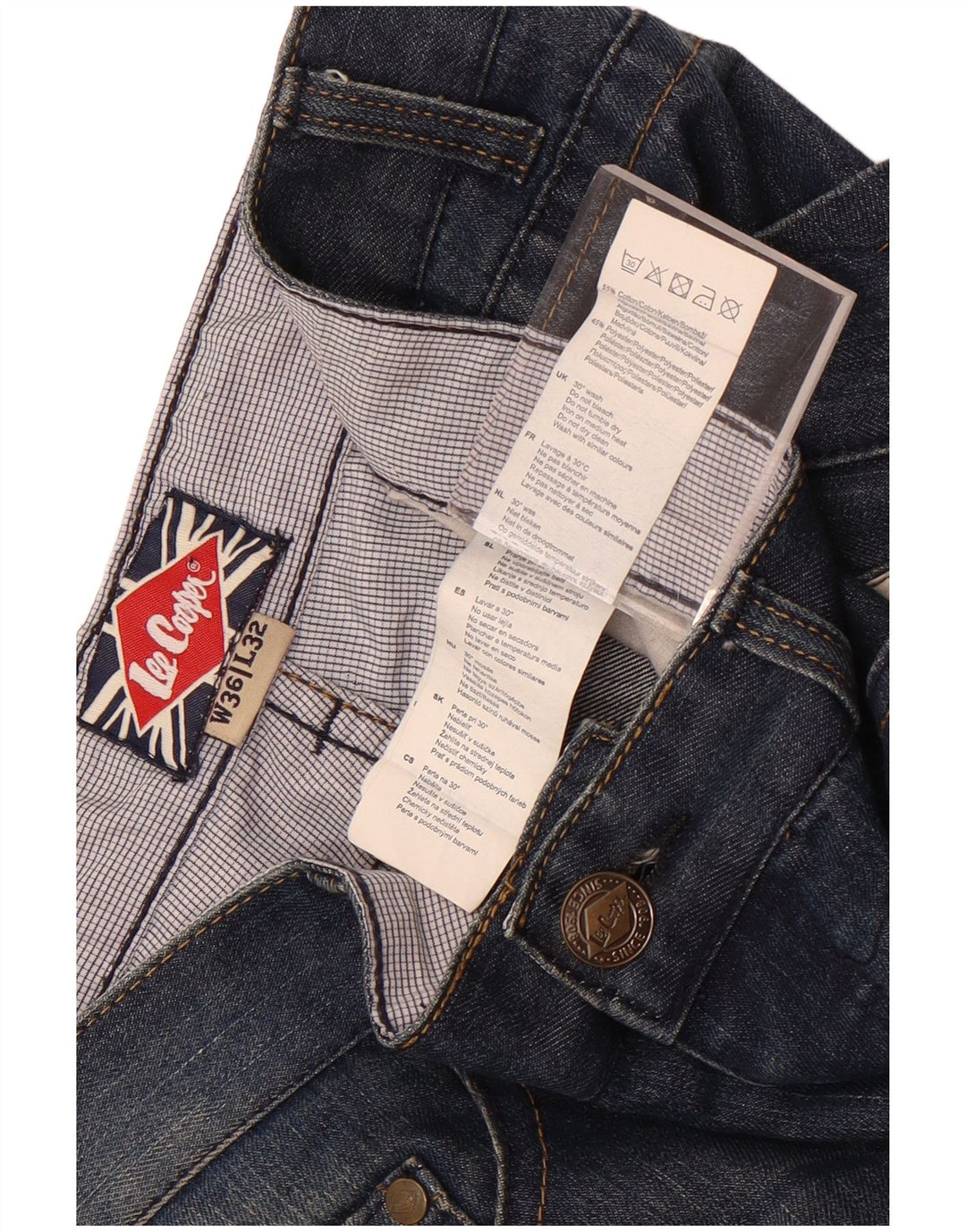 Lee Cooper Straight Jeans til mænd W36 L32 blå bomuld