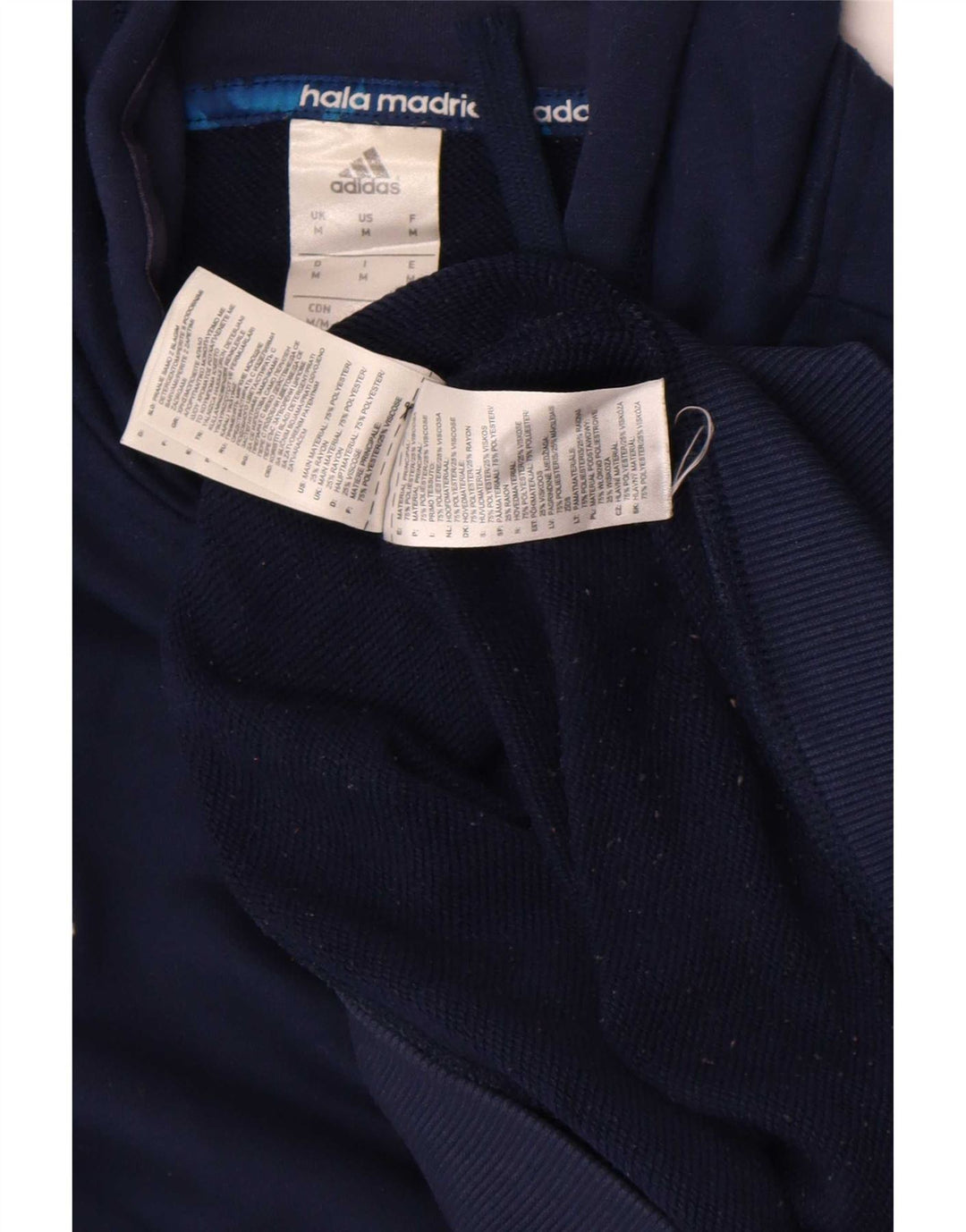 Adidas Herre Real Madrid Hættetrøje Jumper Medium Navyblå Polyester