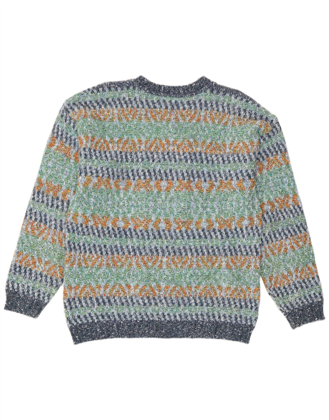 North Pole Herre Crew Neck Jumper Sweater stor flerfarvet geometrisk