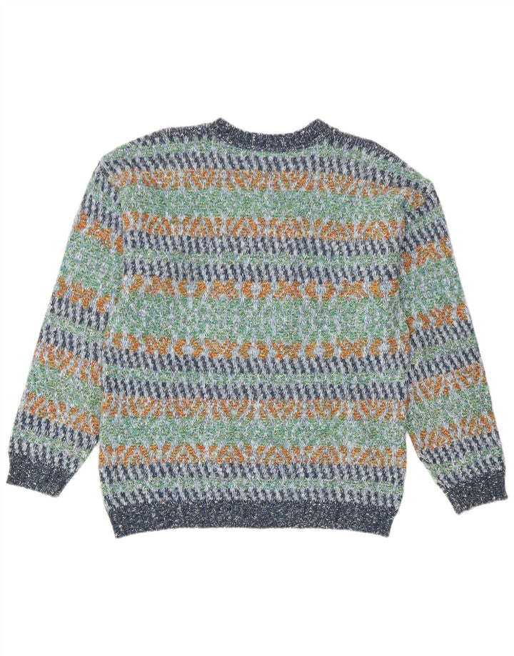 North Pole Herre Crew Neck Jumper Sweater stor flerfarvet geometrisk