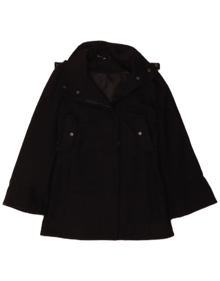 Topshop Dame Oversized Pea Coat UK 6 XS Sort Polyester