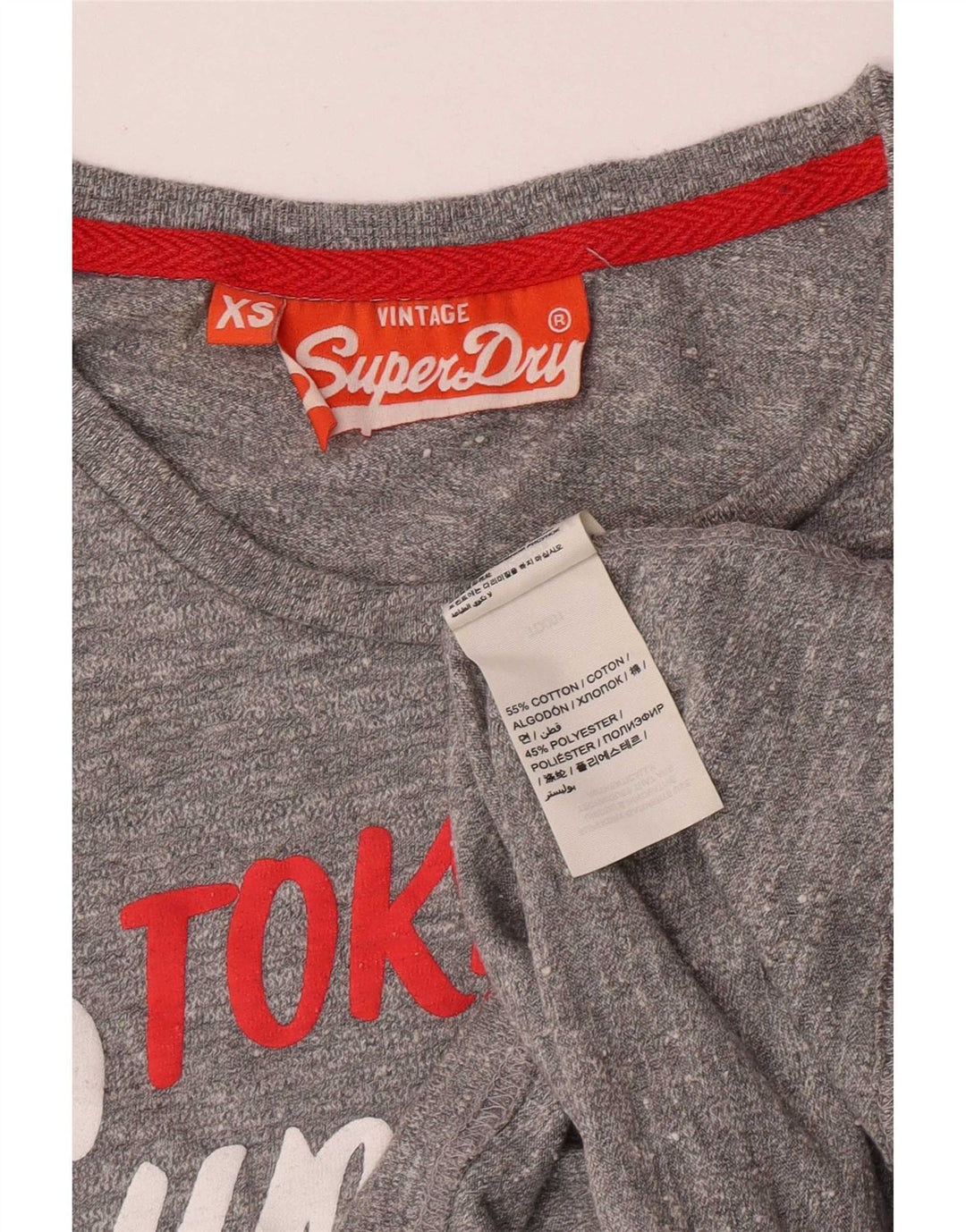 Superdry Herre almindelig grafisk T-shirt top XS grå bomuld