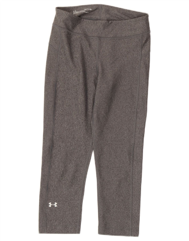Under Armour Womens Heat Gear Capri Leggings UK 8 Small Grey Polyester