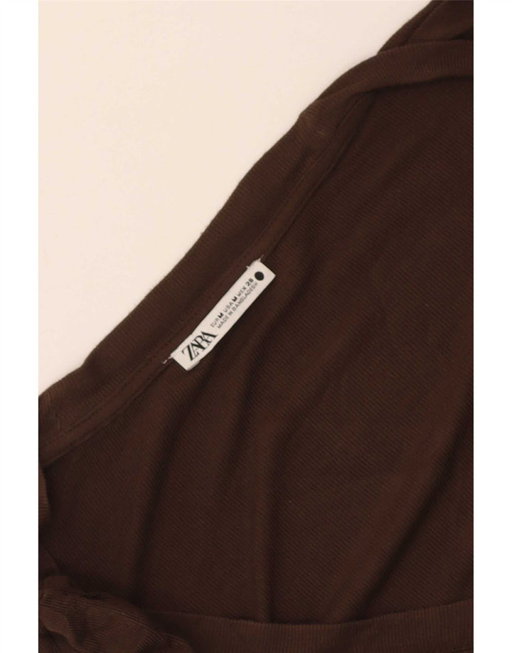 Zara T-Shirt Top UK 12 Medium Brun