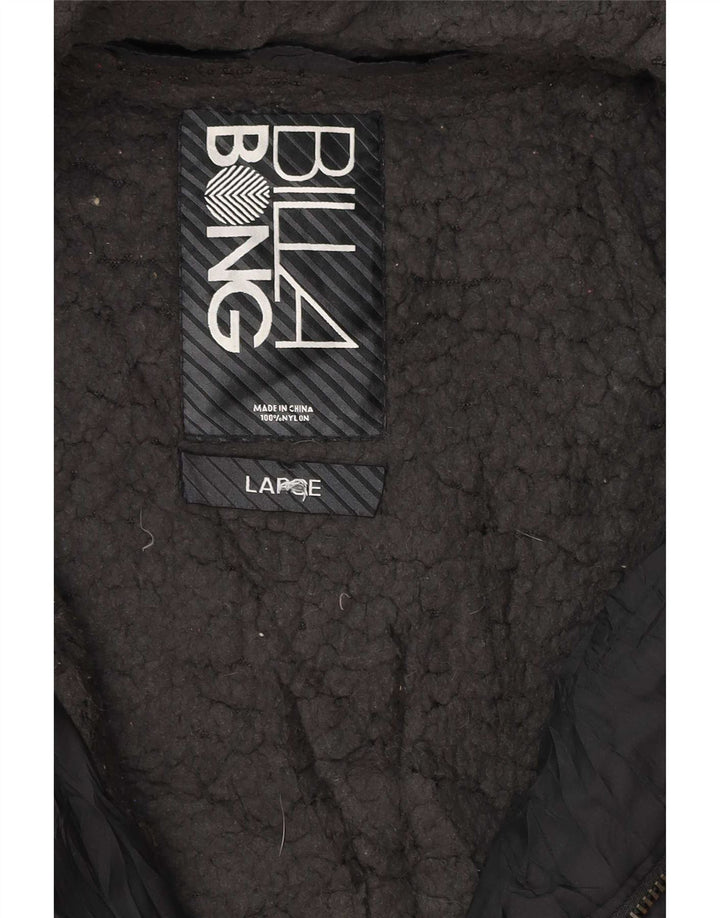 Billabong Herre hættepolstret jakke UK 40 Stor sort polyester