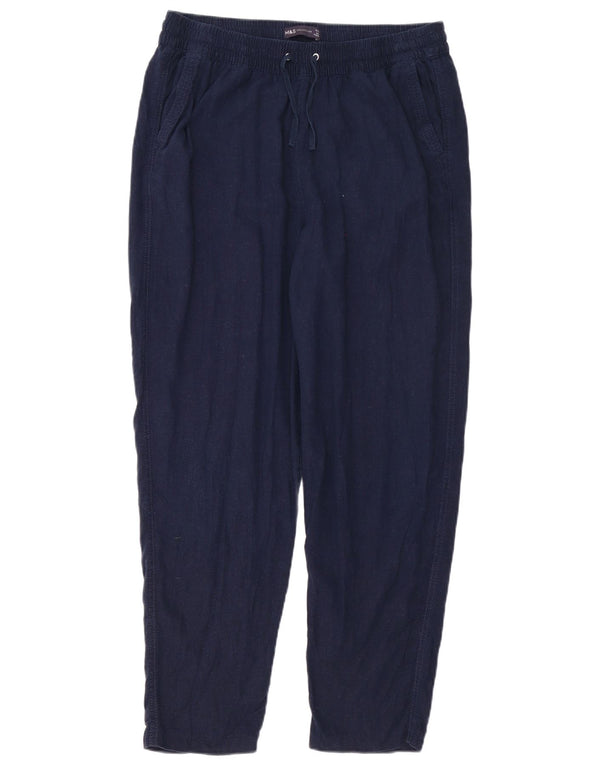 Marks & Spencer kvinders højtaljede chinobukser UK 14 Large W32 L28 Navy B